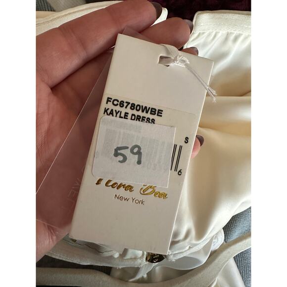 FLORA BEA Kayle Strapless Mini Bow Dress In Whitebridge Small NEW - Picture 5 of 7